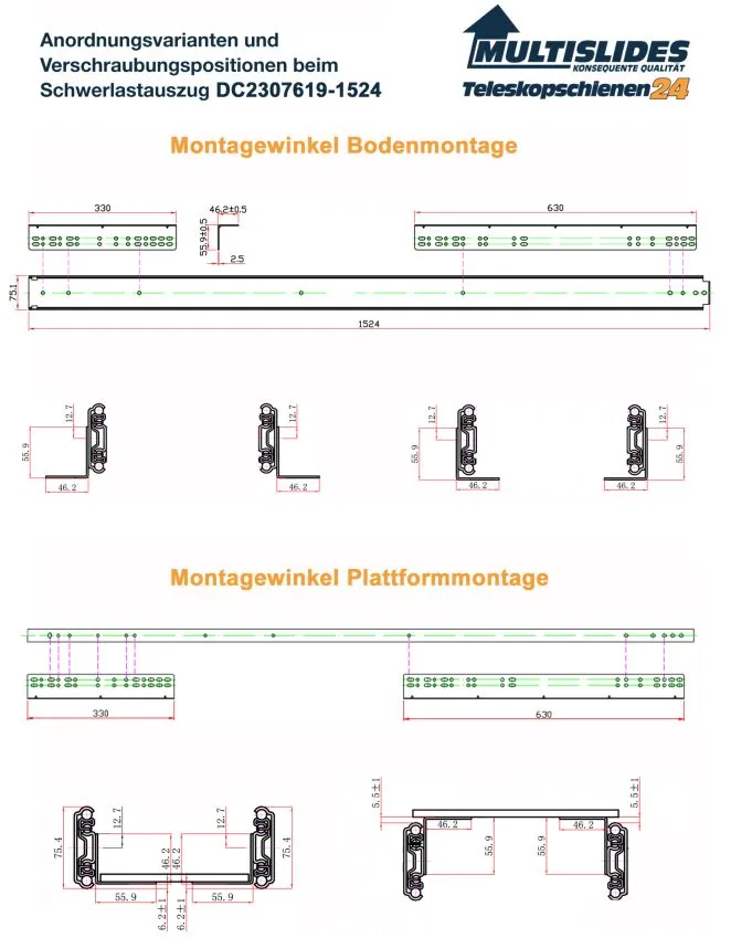 Verschraubungspositionen für Artikel DC2307619-1524