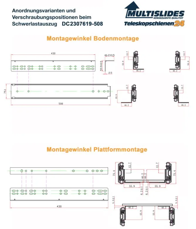 Verschraubungspositionen für Artikel DC2307619-508