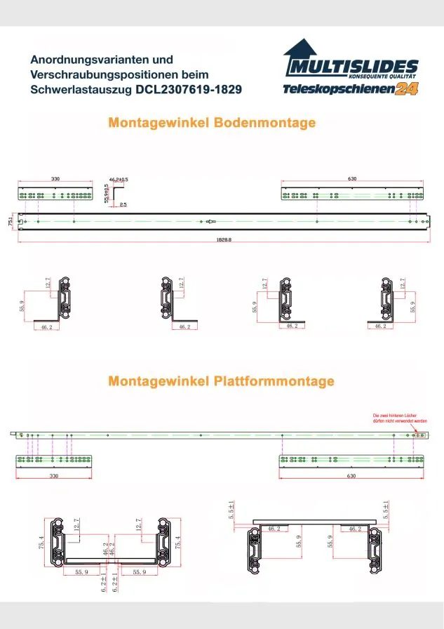 Verschraubungspositionen für Artikel BL-DCL2307619-1829