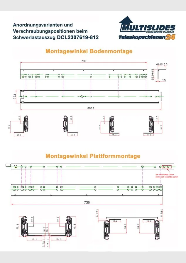 Verschraubungspositionen für Artikel BL-DCL2307619-812