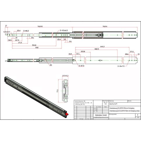 Schwerlastauszug DCL2307619-762mm mit Verriegelung, € 142,00