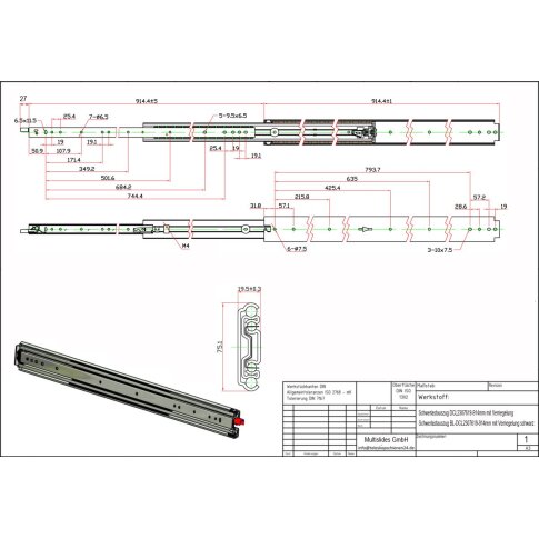 Schwerlastauszug DCL2307619-914mm mit Verriegelung, € 188,00